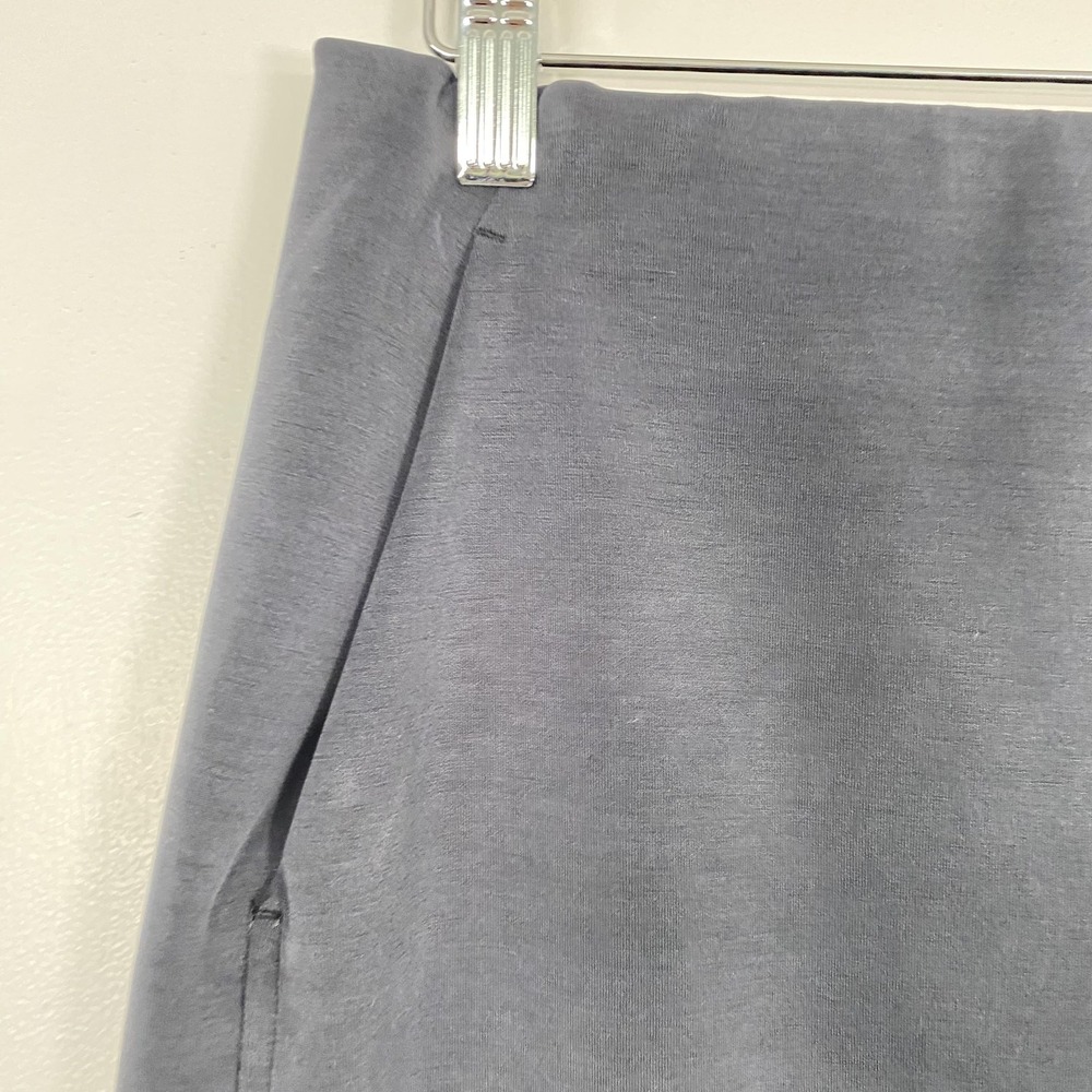 Lululemon Skirt Womens 10 Gray Stretch Jersey Midi Pencil Pull On Pockets Slit - Picture 2 of 11